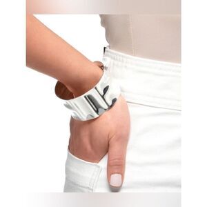 Mayamar silver Hammered Sculpted Wide Cuff Bracelet